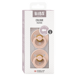 BIBS - Set 2 suzete Colour Latex, tetina rotunda, 6 luni +-Blush