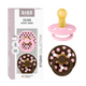 BIBS - Set 2 suzete Colour Studio Collection Polka Dots, tetina rotunda, 6 luni+-Baby Pink/Mocha
