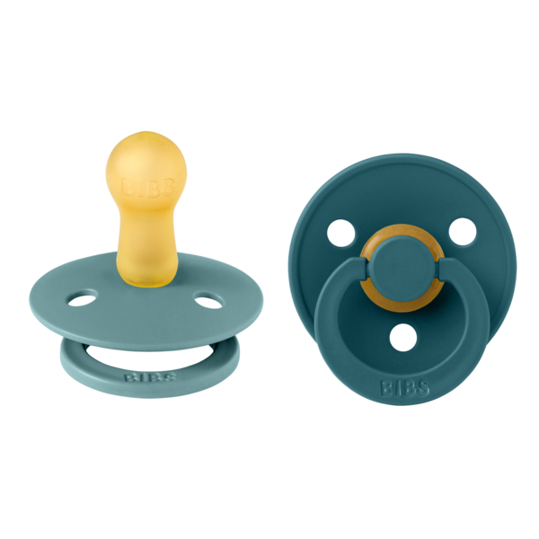BIBS - Set 2 suzete Colour Latex, tetina rotunda, 6 luni +-Island Sea/Forest Lake - gogobaby.ro