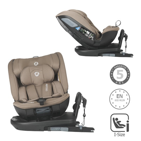 Scaun auto rotativ iSize Coccolle Velsa Taupe brown