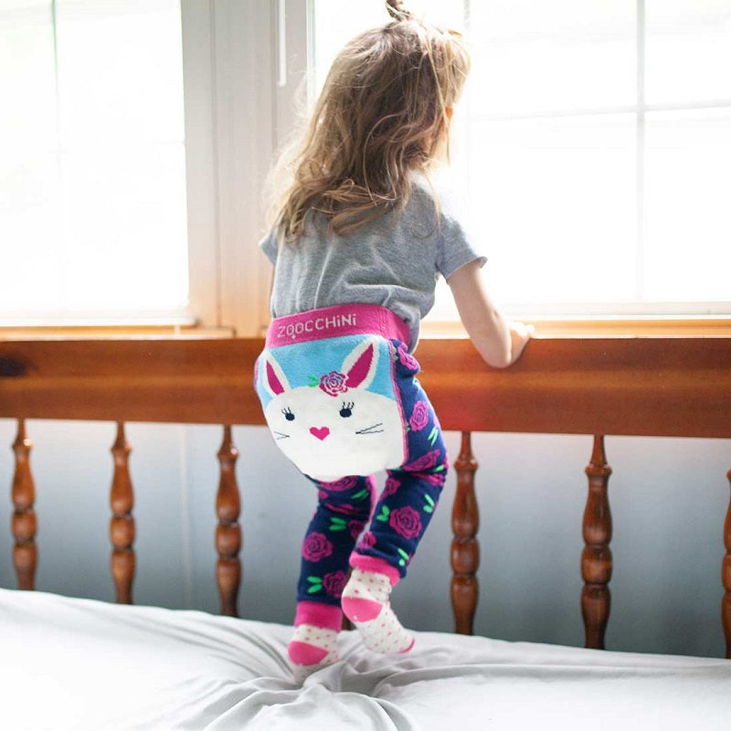 Set pantaloni si soseste antiderapante, Zoocchini, 12-18 Luni Ã¢â‚¬â€œ Bunny