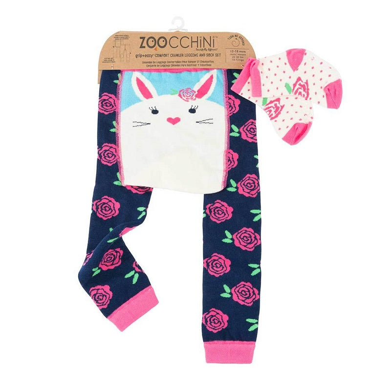Set pantaloni si soseste antiderapante, Zoocchini, 12-18 Luni Ã¢â‚¬â€œ Bunny