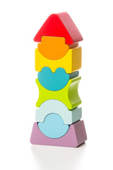 Jucarie din lemn, Cubika, Set constructii Turn Flexibil 8 piese