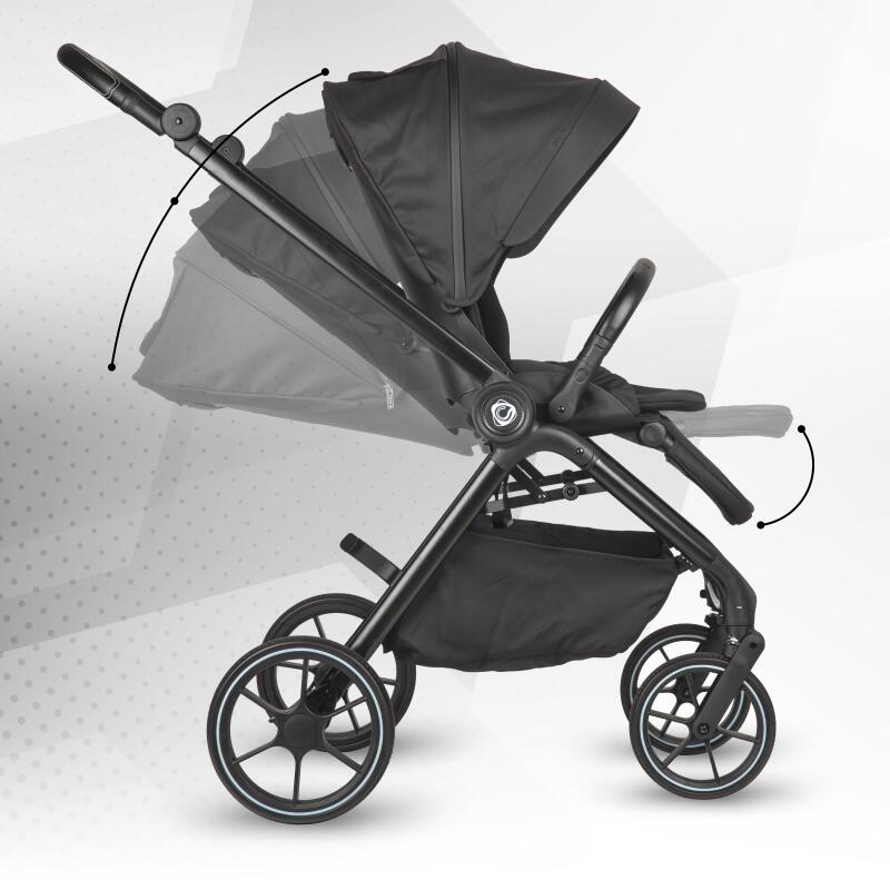 Carucior modular 2in1 Coccolle Serry Jet black+ Scoica auto iSize Coccolle Knox Black