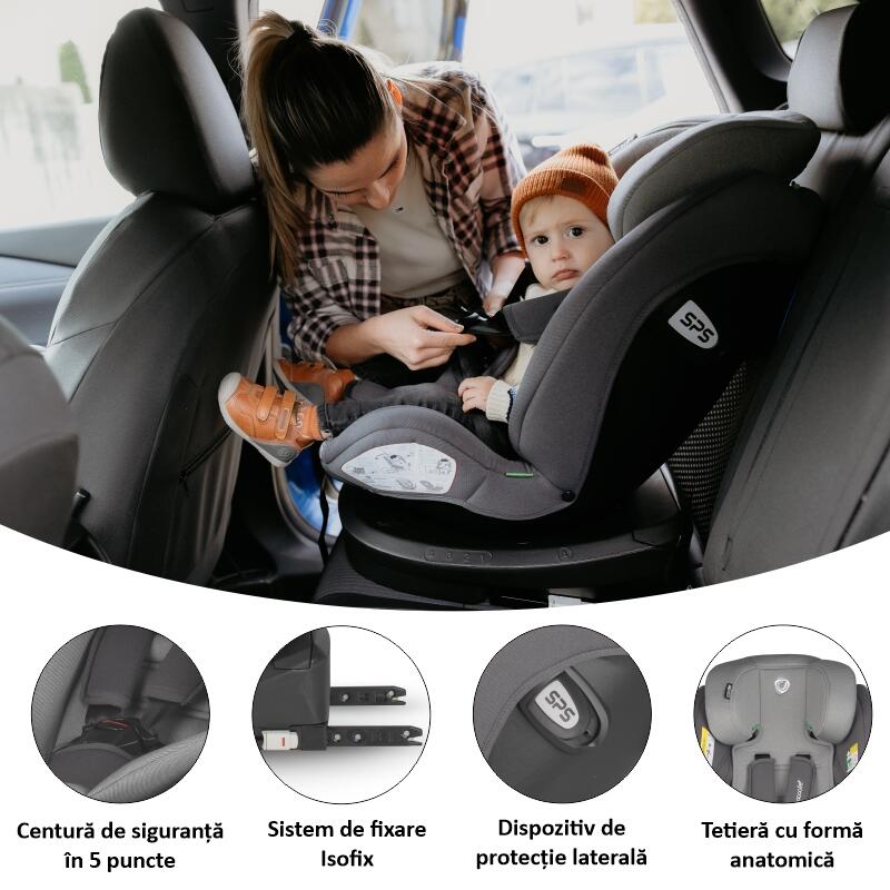Scaun auto iSize 40-150 cm Coccolle Nyota Diamond black - gogobaby.ro
