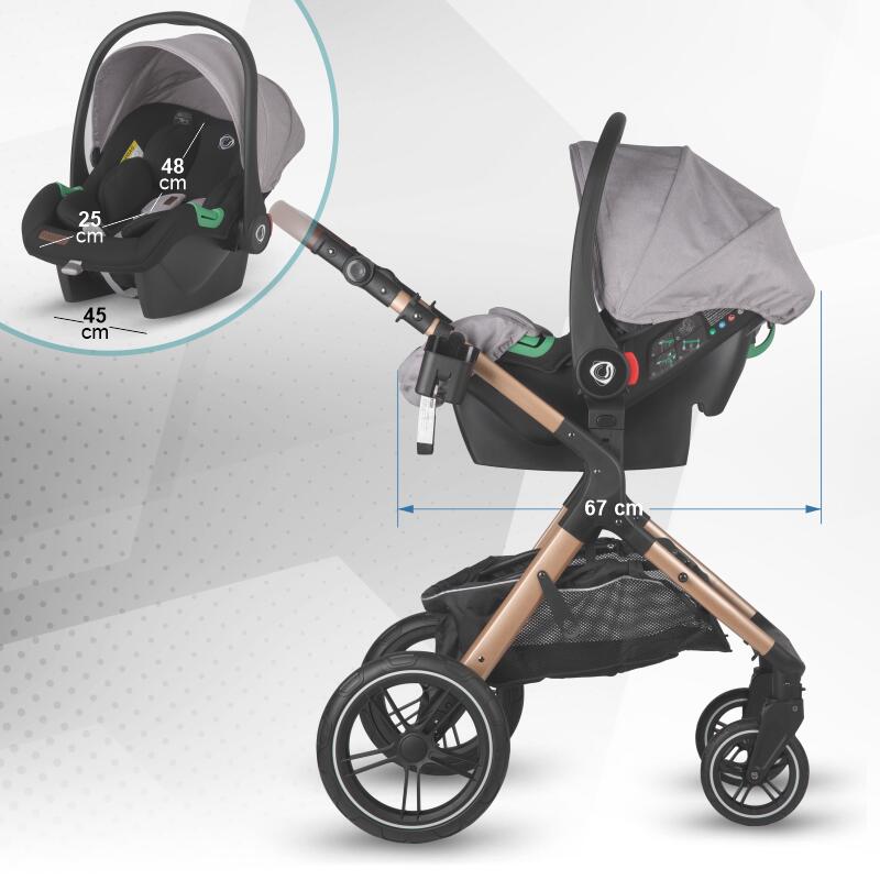 Carucior transformabil 3in1 Coccolle Melora Moonlit grey