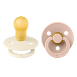 BIBS - Set 2 suzete Colour Latex, tetina rotunda, 18 luni +-Ivory/Blush