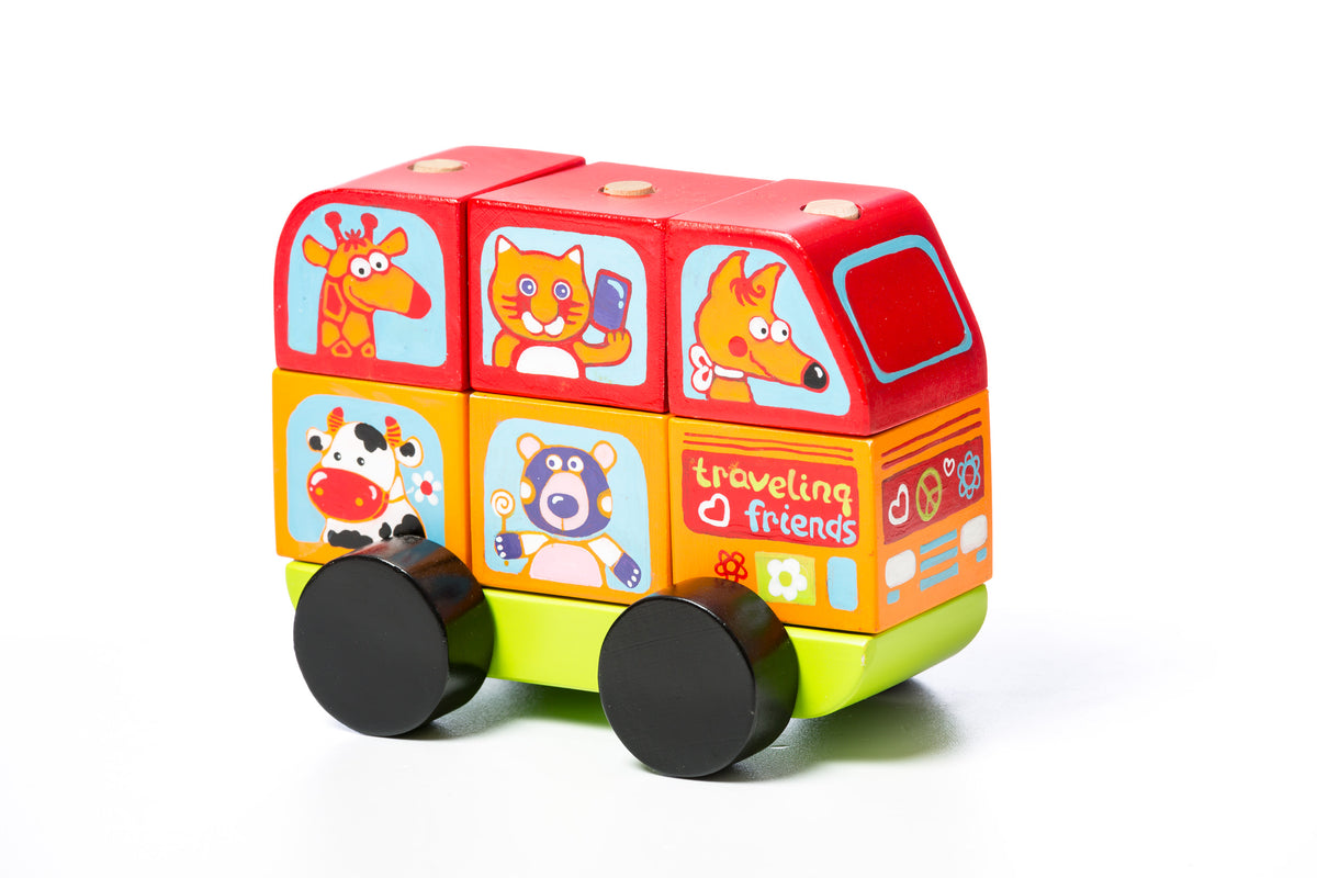 Jucarie din lemn, Cubika, Mini Bus - gogobaby.ro