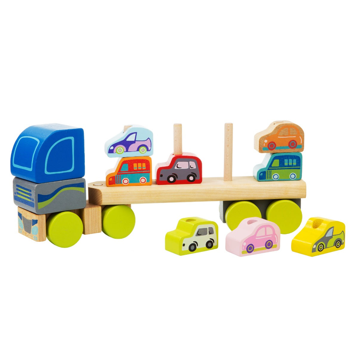 Jucarie din lemn, Cubika, “Camion pentru masini” - gogobaby.ro