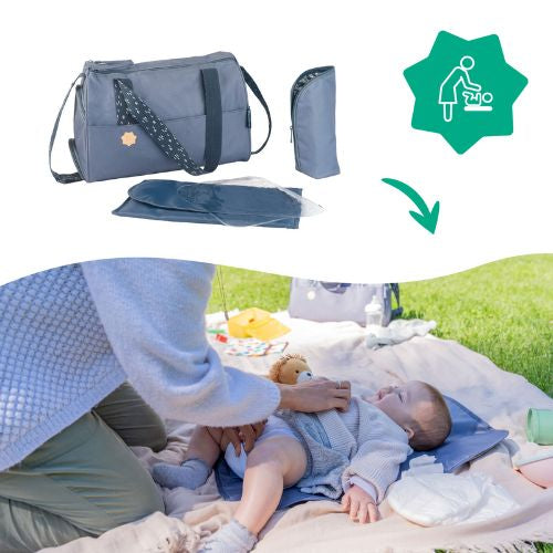 Badabulle - Geanta pentru scutece Pocketstyle Blue - gogobaby.ro