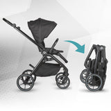 Carucior modular 2in1 Coccolle Serry Jet black+ Scoica auto iSize Coccolle Knox Black