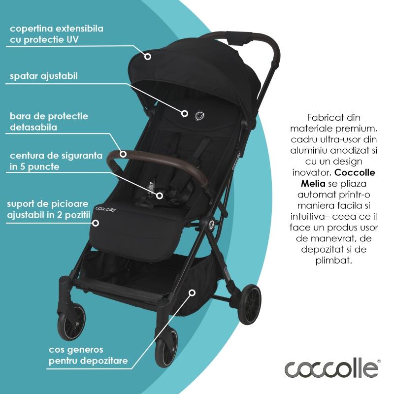 Carucior sport autofold Coccolle Melia Diamond black - gogobaby.ro
