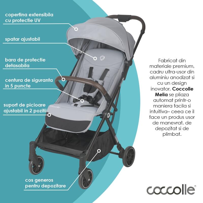 Carucior sport autofold Coccolle Melia Greystone - gogobaby.ro