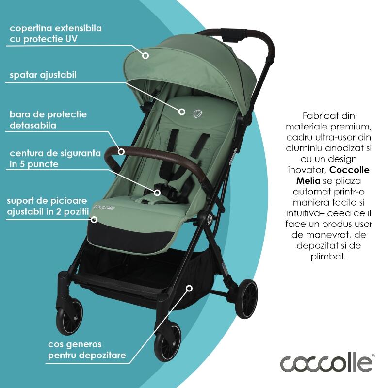 Carucior sport autofold Coccolle Melia Mistletoe green - gogobaby.ro