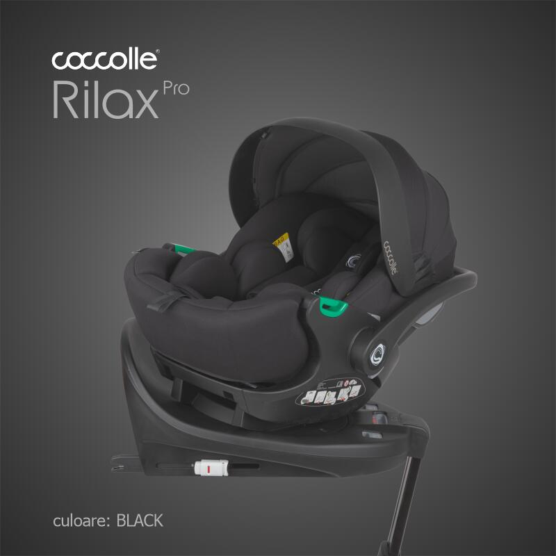 Carucior modular 4in1 Coccolle Lissia Butternut Beige cu Scoica auto iSize Coccolle Rilax Black si Baza isofix iSize Coccolle Rilax