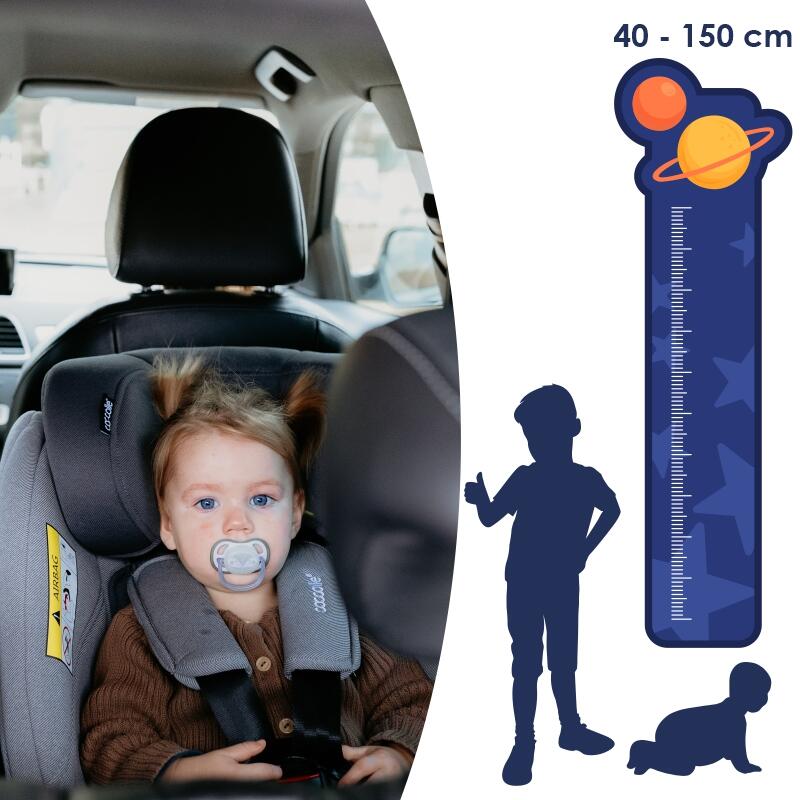 Scaun auto iSize 40-150 cm Coccolle Sidra Moonlit grey+Coccolle protectie bancheta auto mica - gogobaby.ro