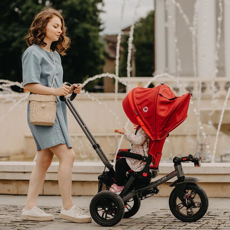Tricicleta multifunctionala Coccolle Pianti Ruby Red - gogobaby.ro