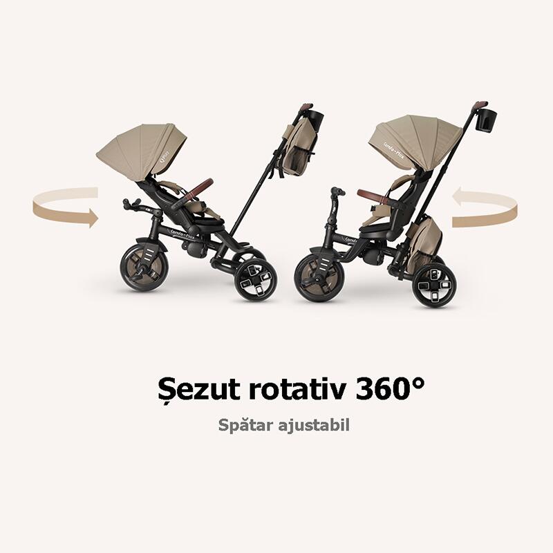 Tricicleta ultrapliabila Qplay Comfo Max Bej inchis