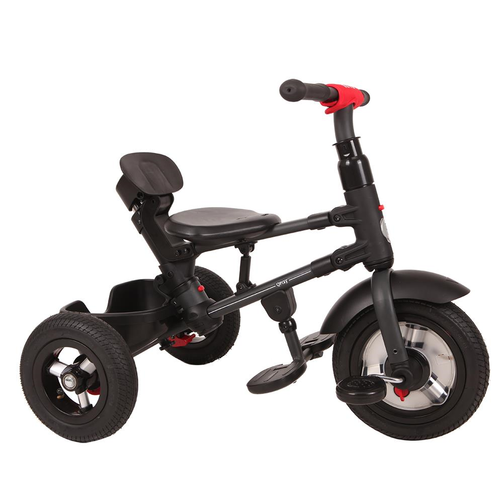 Tricicleta cu roti de cauciuc Qplay Rito Rubber Albastru Deschis - gogobaby.ro