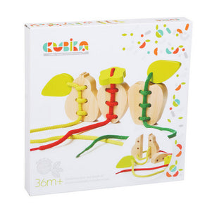 Jucarie Din Lemn Cubika "Joc De Snuruit Fructe" - gogobaby.ro