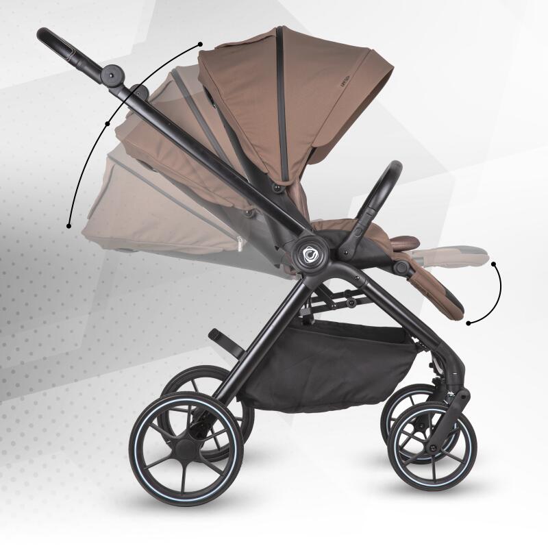 Carucior modular 4in1 Coccolle Serry Light Taupe cu Scoica auto iSize Coccolle Knox Black si Baza isofix iSize Coccolle Knox