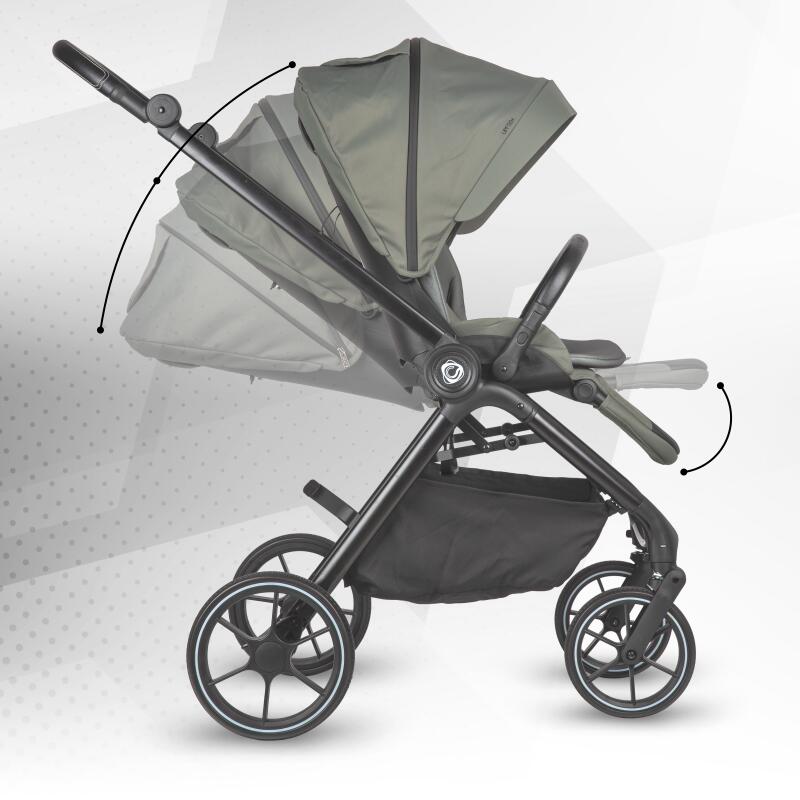 Carucior modular 4in1 Coccolle Serry Moss green cu Scoica auto iSize Coccolle Knox Black si Baza isofix iSize Coccolle Knox