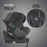 Carucior modular 4in1 Coccolle Lissia Anthracite cu Scoica auto iSize Coccolle Rilax Greystone si Baza isofix iSize Coccolle Rilax