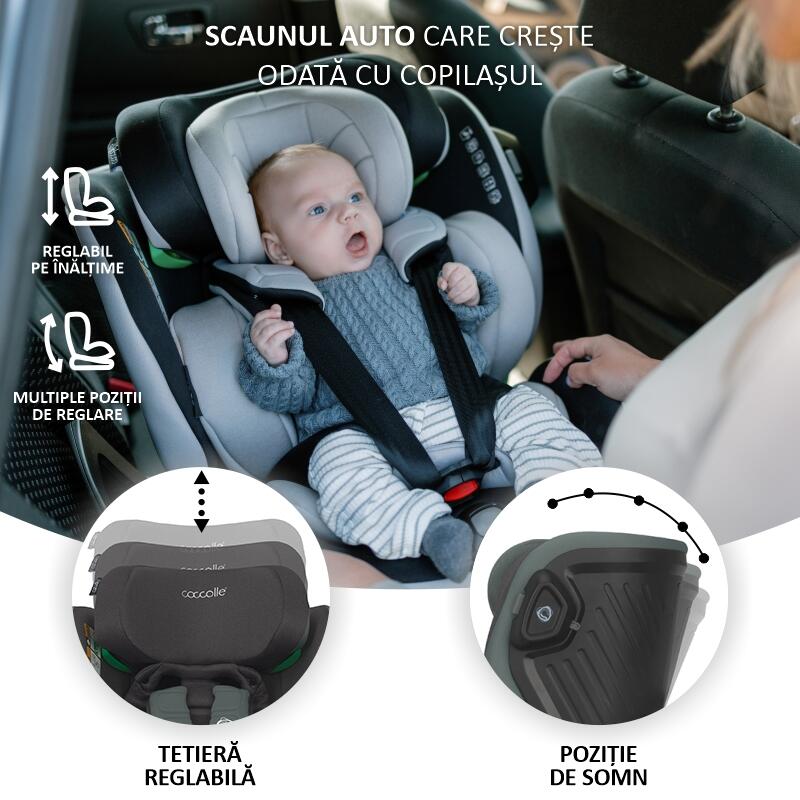 Scaun auto iSize 40-150 cm Coccolle Mago Greenstone - gogobaby.ro