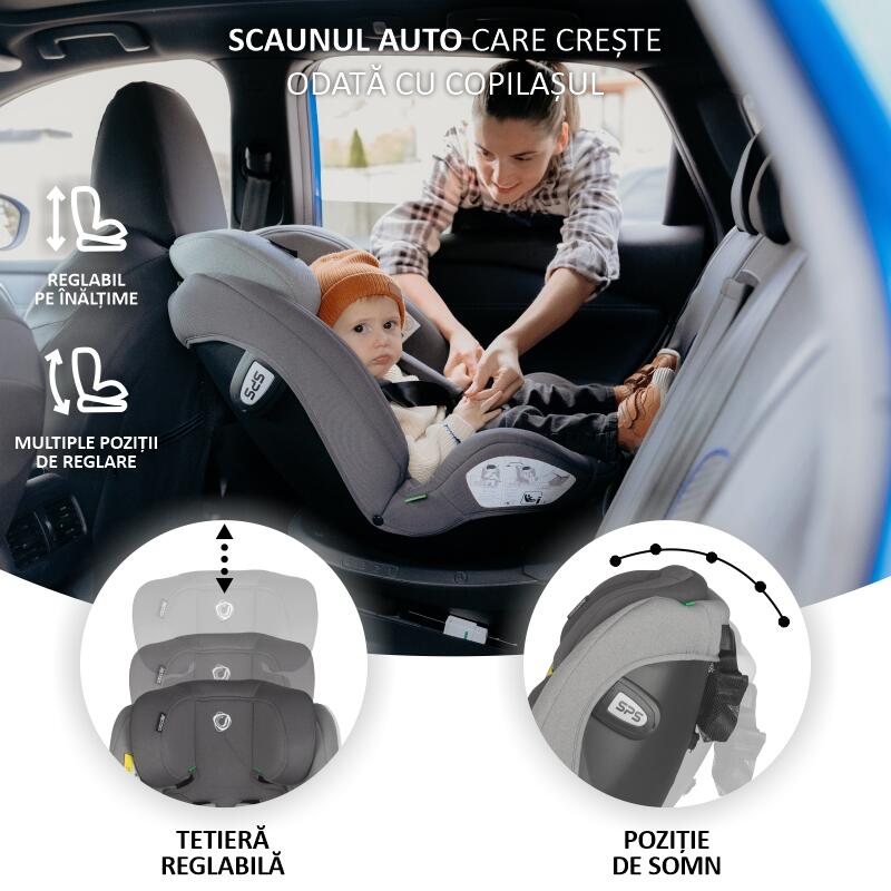 Scaun auto iSize 40-150 cm Coccolle Nyota Moonlit grey - gogobaby.ro