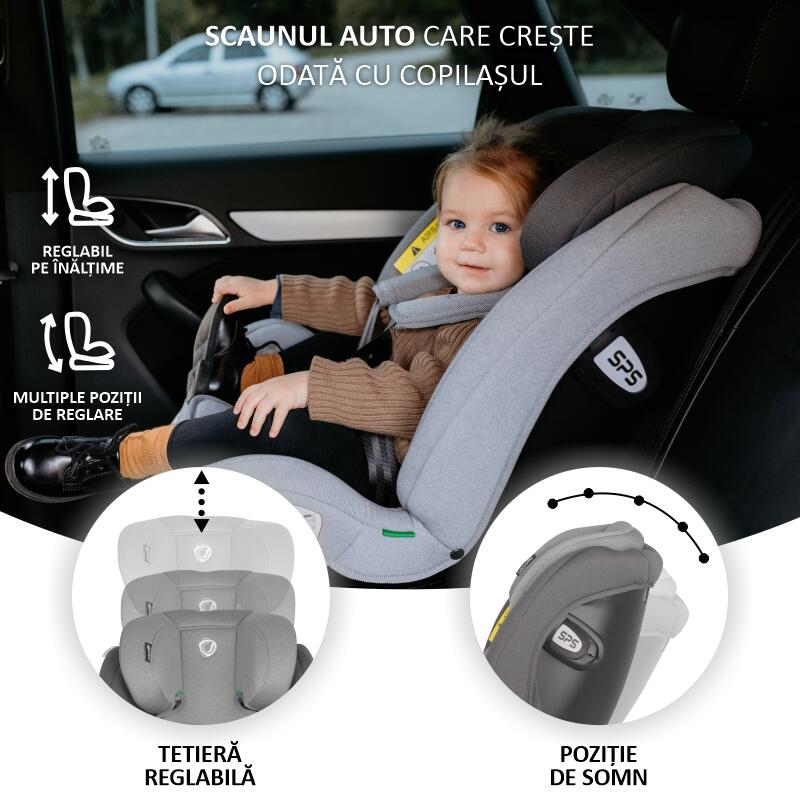 Scaun auto iSize 40-150 cm Coccolle Sidra Diamond black - gogobaby.ro