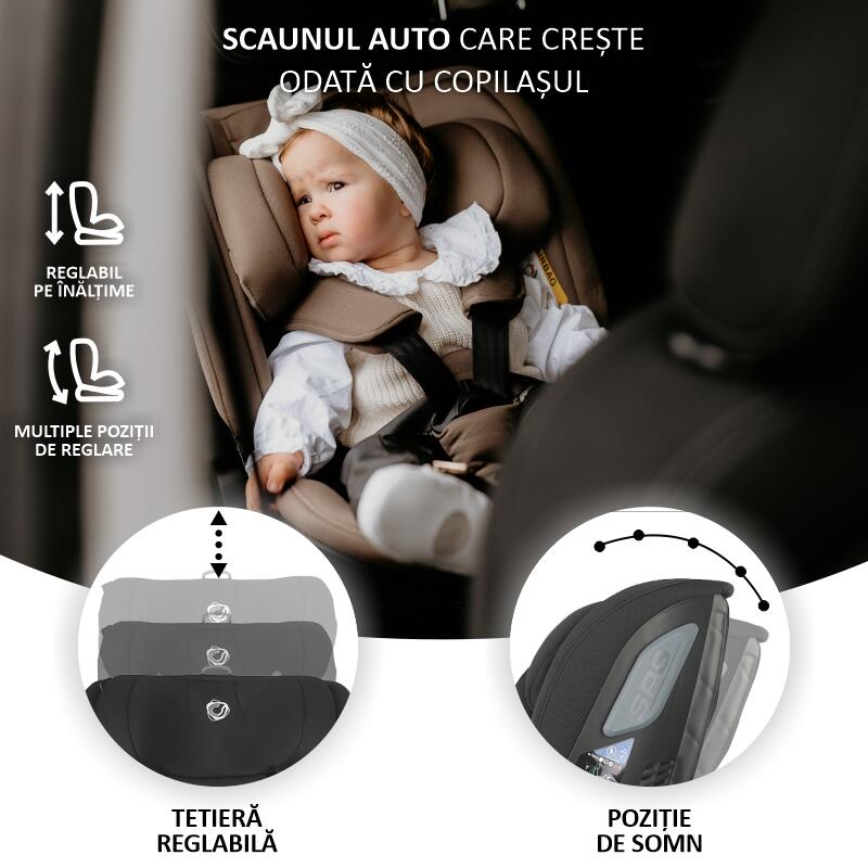 Scaun auto rotativ iSize Coccolle Velsa Jet black - gogobaby.ro