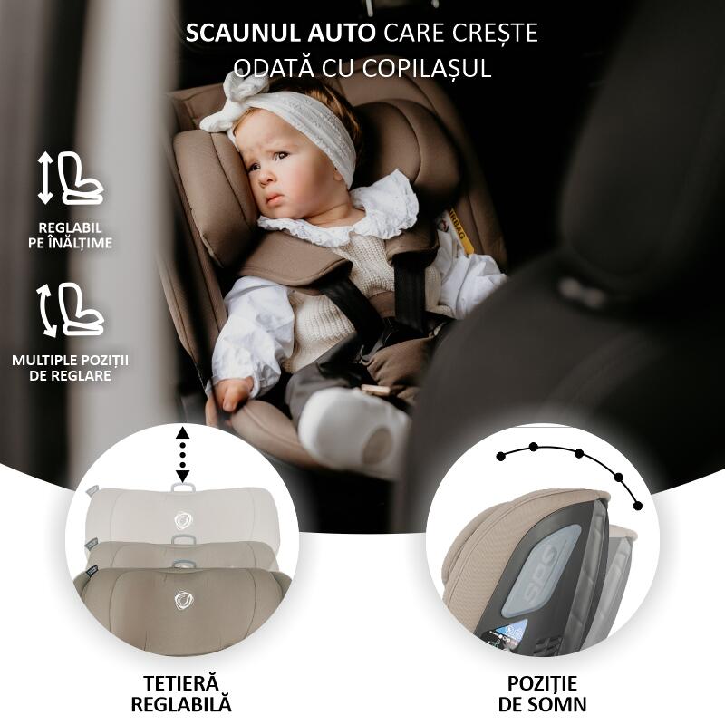 Scaun auto rotativ iSize Coccolle Velsa Taupe brown - gogobaby.ro