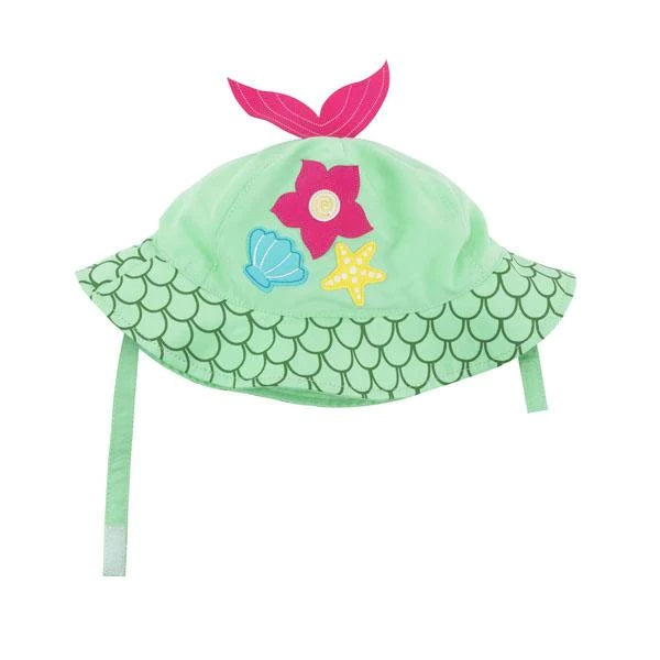 Palarie de soare Zoocchini, UPF50 +, Marime M, 6-12 Luni - Mermaid - gogobaby.ro