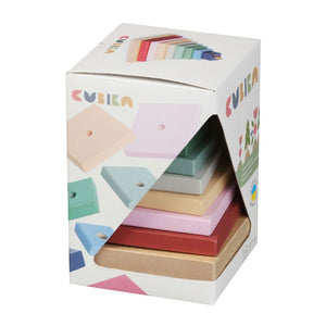 Jucarie din lemn, Cubika, Piramida Culorilor - Pastel - gogobaby.ro