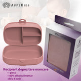 Caserola compartimentata din silicon cu ventuza, AppeKids Magic Box - Old Rose
