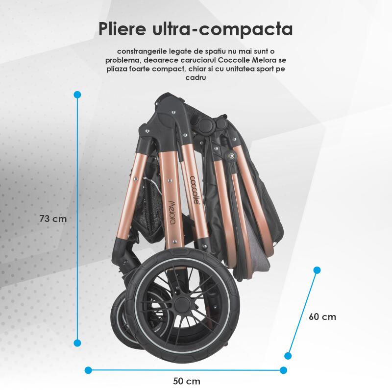 Carucior transformabil 3in1 Coccolle Melora Diamond black