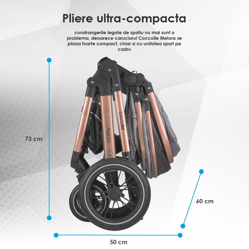 Carucior transformabil 3in1 Coccolle Melora Moonlit grey