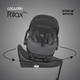 Carucior modular 4in1 Coccolle Lissia Anthracite cu Scoica auto iSize Coccolle Rilax Greystone si Baza isofix iSize Coccolle Rilax