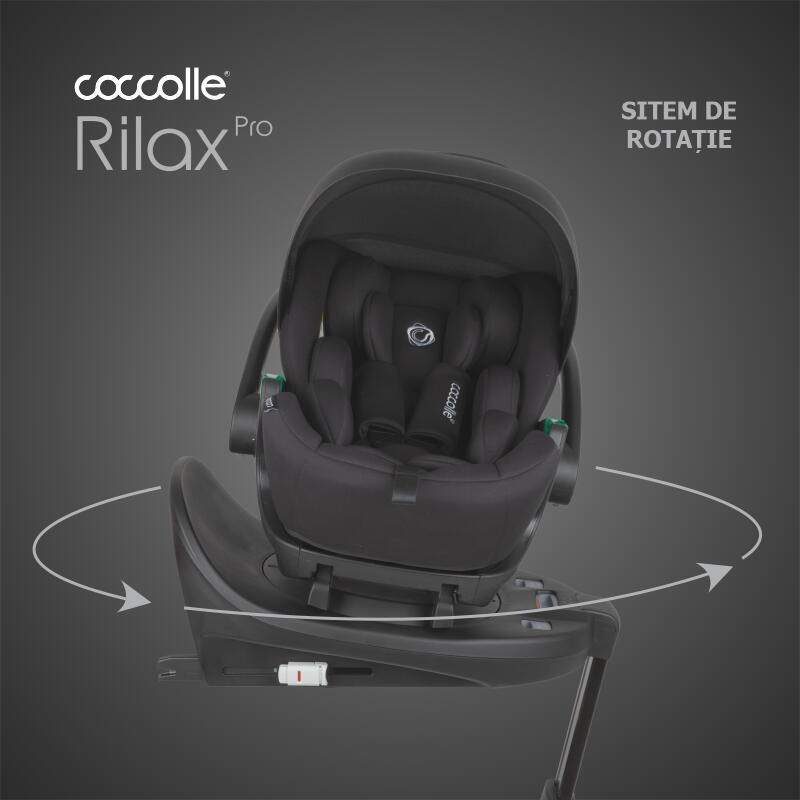 Carucior modular 4in1 Coccolle Lissia Butternut Beige cu Scoica auto iSize Coccolle Rilax Black si Baza isofix iSize Coccolle Rilax