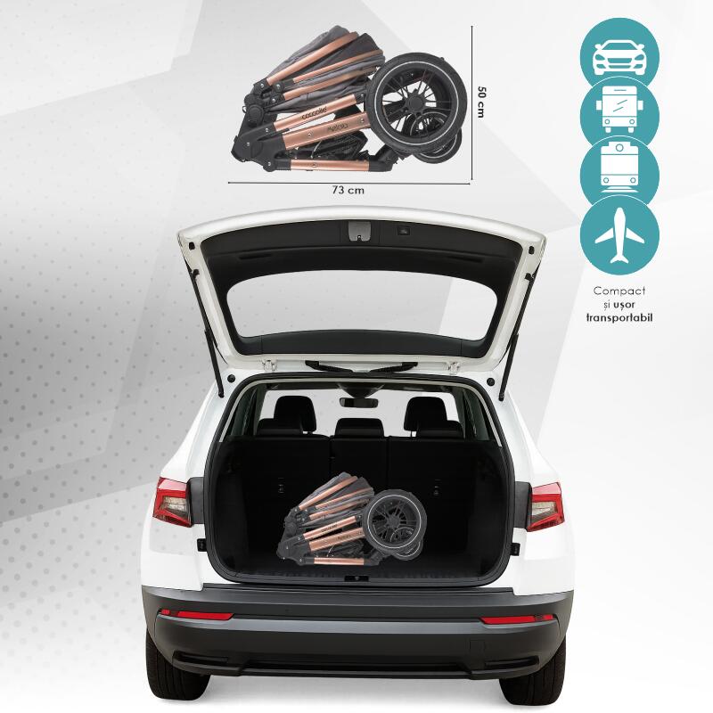 Carucior transformabil 3in1 Coccolle Melora Moonlit grey