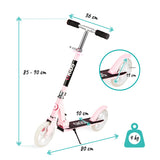 Trotineta freestyle, QKIDS, WEISS Light Pink, Ghidon reglabil pe 3 trepte, Amortizor Easy&Up, Platforma anti-derapanta, Pliabila, Aluminiu