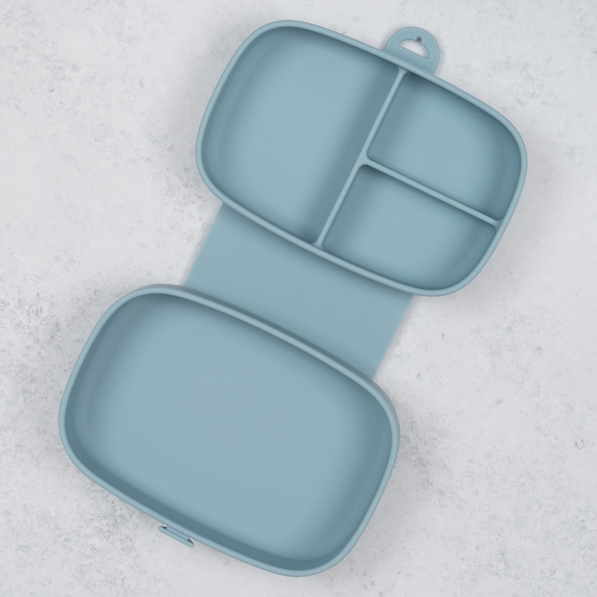 Caserola compartimentata din silicon cu ventuza, AppeKids Magic Box - Aqua Blue - gogobaby.ro