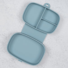 Caserola compartimentata din silicon cu ventuza, AppeKids Magic Box - Aqua Blue