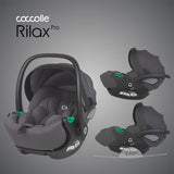 Carucior modular 4in1 Coccolle Lissia Anthracite cu Scoica auto iSize Coccolle Rilax Greystone si Baza isofix iSize Coccolle Rilax