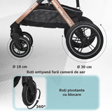 Carucior transformabil 3in1 Coccolle Melora Diamond black