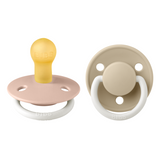 BIBS - Set 2 suzete Fosforescente De Lux Glow Latex, tetina rotunda, 0 luni +