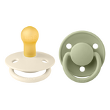 BIBS - Set 2 suzete De Lux Latex, tetina rotunda, 0 luni +-Ivory/Sage