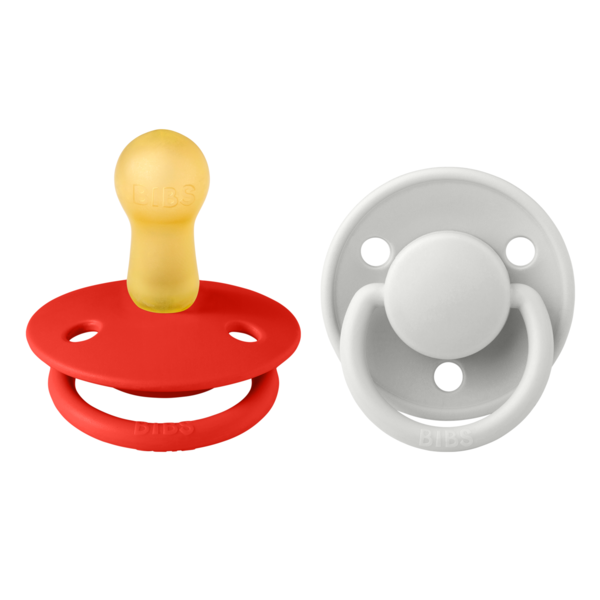 BIBS - Set 2 suzete De Lux Latex, tetina rotunda, 6 luni +-Candy Apple/Haze - gogobaby.ro