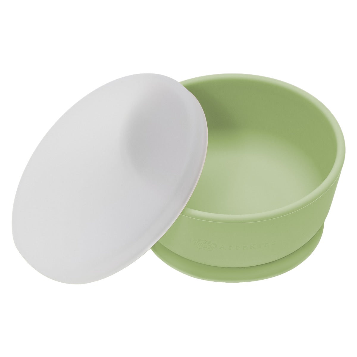 Bol din silicon cu ventuza si capac, AppeKids - Raw Green - gogobaby.ro