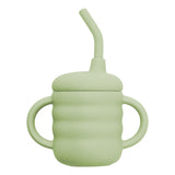Cana din silicon cu pai, AppeKids - Raw Green